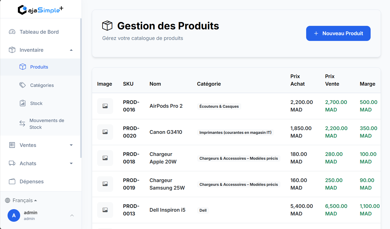 Dashboard CajaSimple